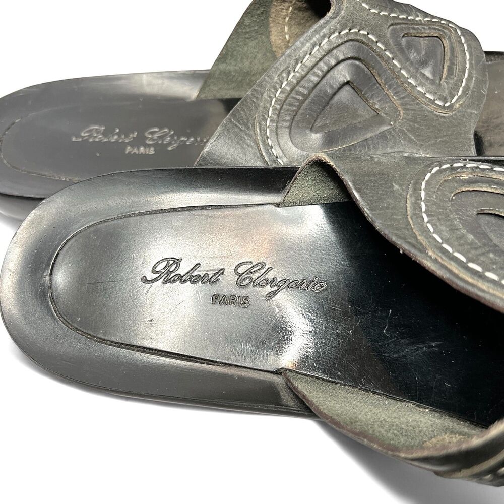 Robert Clergerie Black Leather Slip-On Shoes with Sculptural Design, Pristi, 9.5 - Picture 5 of 7